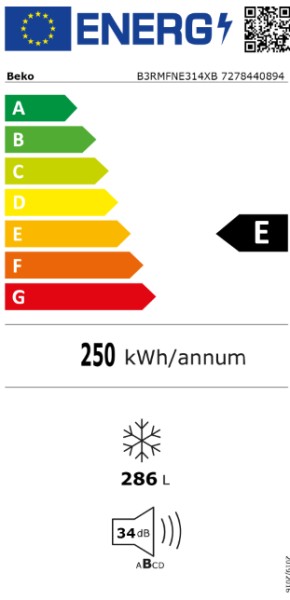Beko B3RFNE314XB Congelador Vertical - Imagen 4