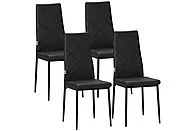 Sillas de comedor HOMCOM 835-835V00BK, Negro (Pack de 4)