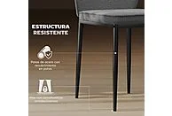 Sillas de comedor - HOMCOM 83A-210V00GY, Gris - Imagen 6